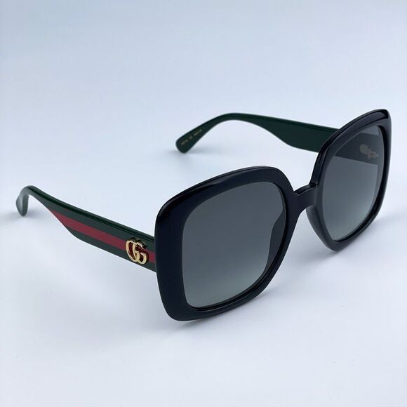 NEW Gucci GG0713S 006 Black Green Gray Gradient Oversized Woman Sunglasses - Picture 6 of 11